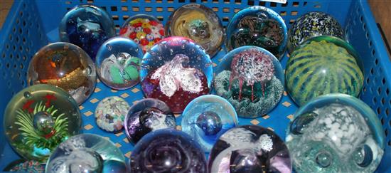 Collection of glass paper weights